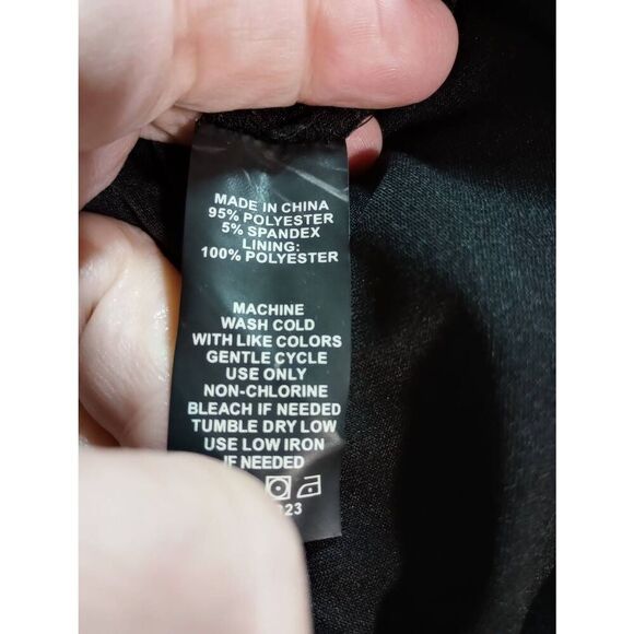 Vince Camuto Dress‎ Ladies Extra Small Black Aquamarine Long Sleeve Midi - Picture 6 of 7